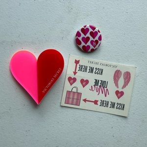 Rare Victoria’s Secret Tattoo & Heart Pin Brooch Bundle